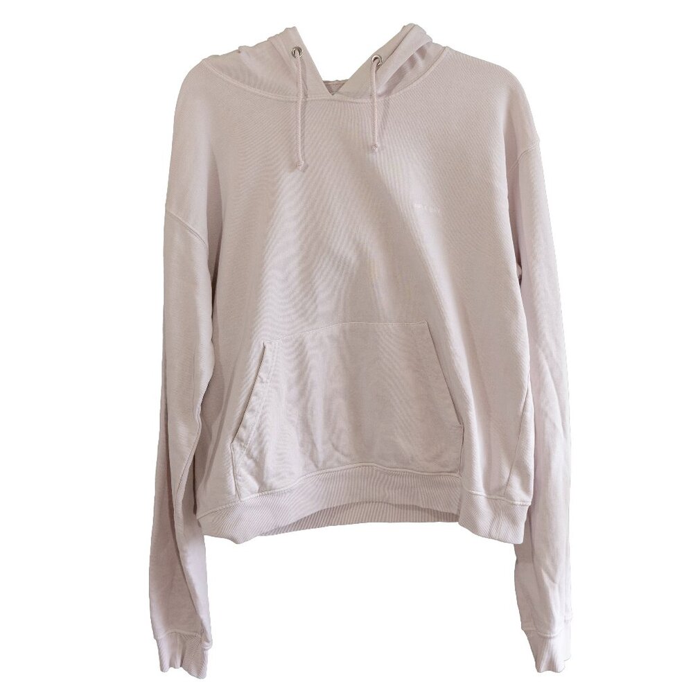 ANINE BING Joey Hoodie Petal Pink French Terry Cotton Knit Hooded Sweatshirt
